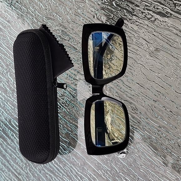 EyeKeeper Fashion Computer EyeGlasses No RX NWT Black Yellowish Tint X002ITUE2B - Picture 1 of 4